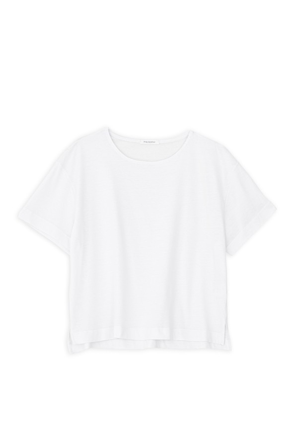 ORGANIC JERSEY CROPPED T-SHIRT WHITE