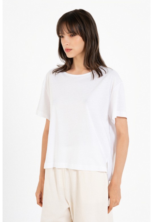 ORGANIC JERSEY CROPPED T-SHIRT WHITE