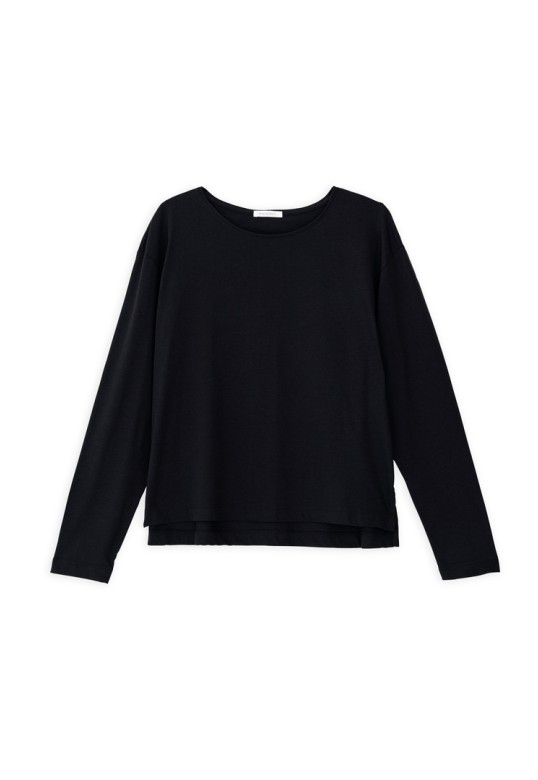 ORGANIC JERSEY CROPPED TOP BLACK