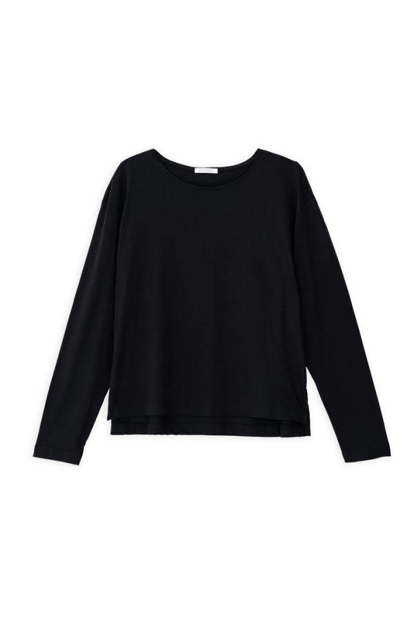 ORGANIC JERSEY CROPPED TOP BLACK
