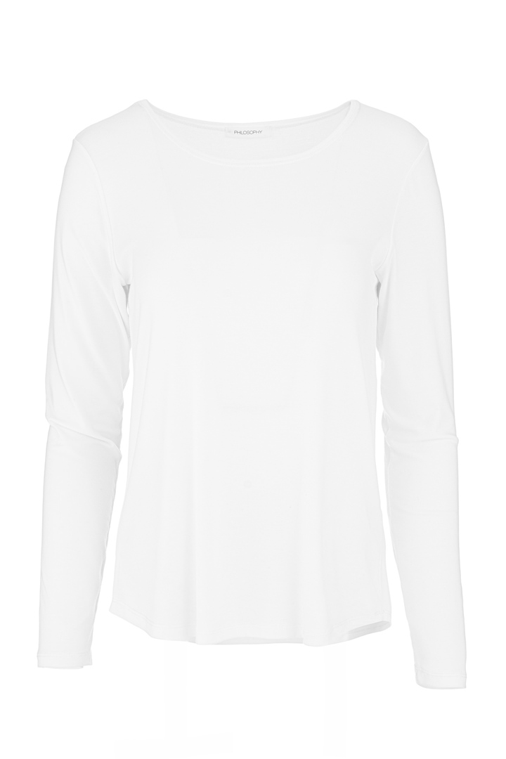 LYOCELL JERSEY ROUND NECK TOP OFF WHITE
