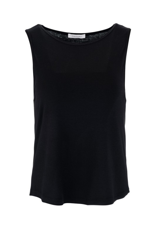 LYOCELL JERSEY CROPPED TOP BLACK