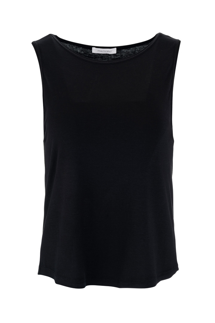 LYOCELL JERSEY CROPPED TOP BLACK