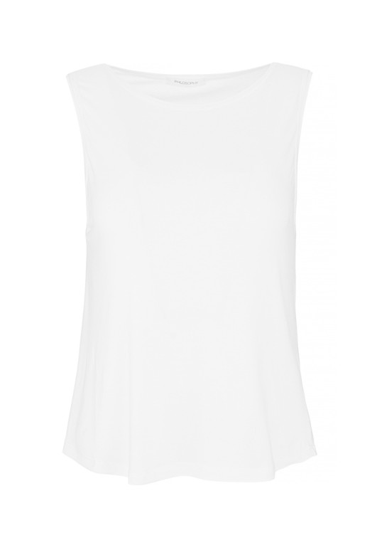 LYOCELL JERSEY CROPPED TOP OFF WHITE