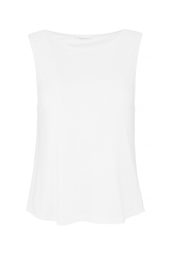 LYOCELL JERSEY CROPPED TOP OFF WHITE