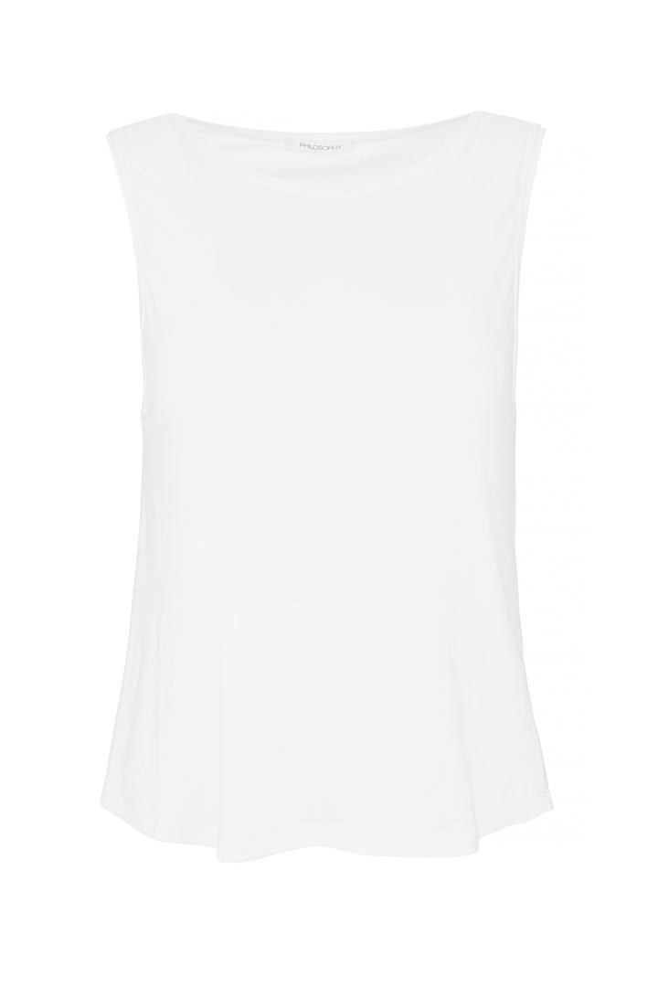 LYOCELL JERSEY CROPPED TOP OFF WHITE