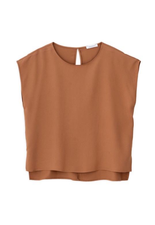 LYOCELL CROPPED TOP CAMEL