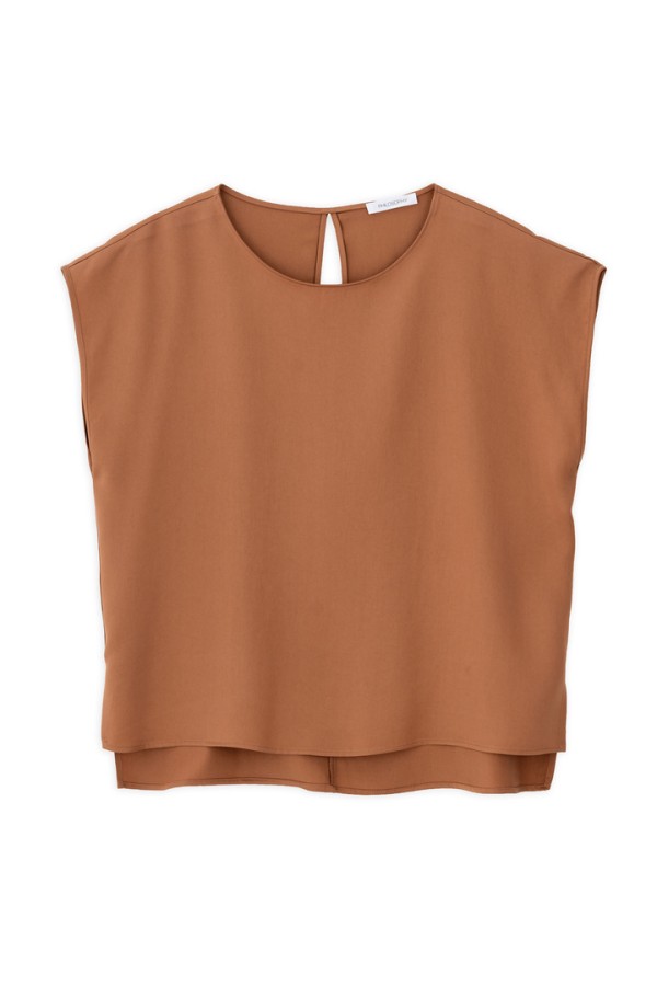 LYOCELL CROPPED TOP CAMEL