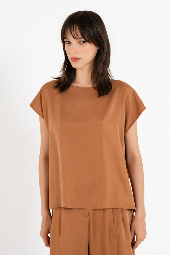 LYOCELL CROPPED TOP CAMEL