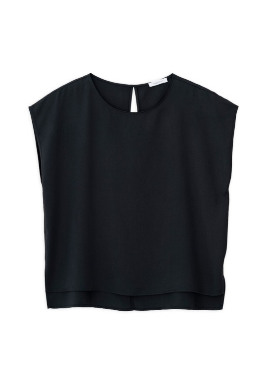 LYOCELL CROPPED TOP OFF BLACK