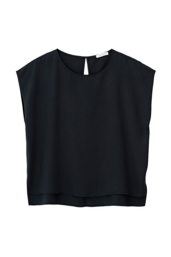LYOCELL CROPPED TOP OFF BLACK