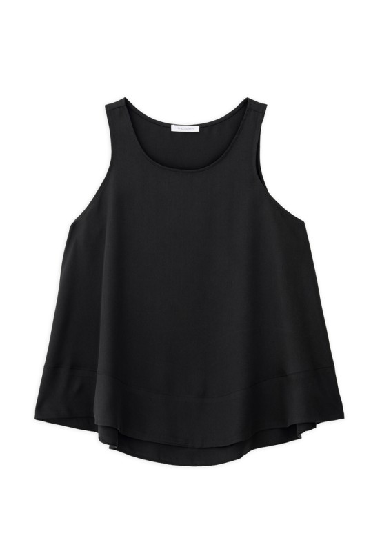 LYOCELL HALTER NECK BLOUSE BLACK