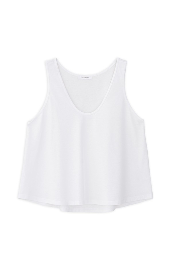 ORGANIC JERSEY CROPPED TOP V-NECK WHITE