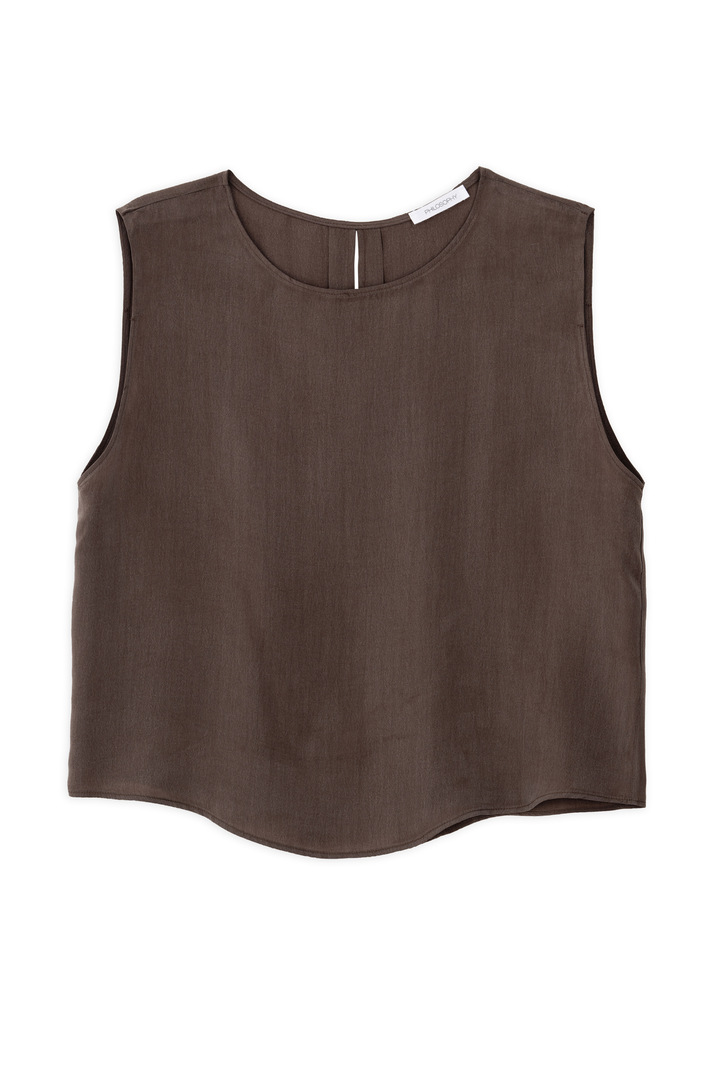 CUPRO CROPPED TOP BROWN
