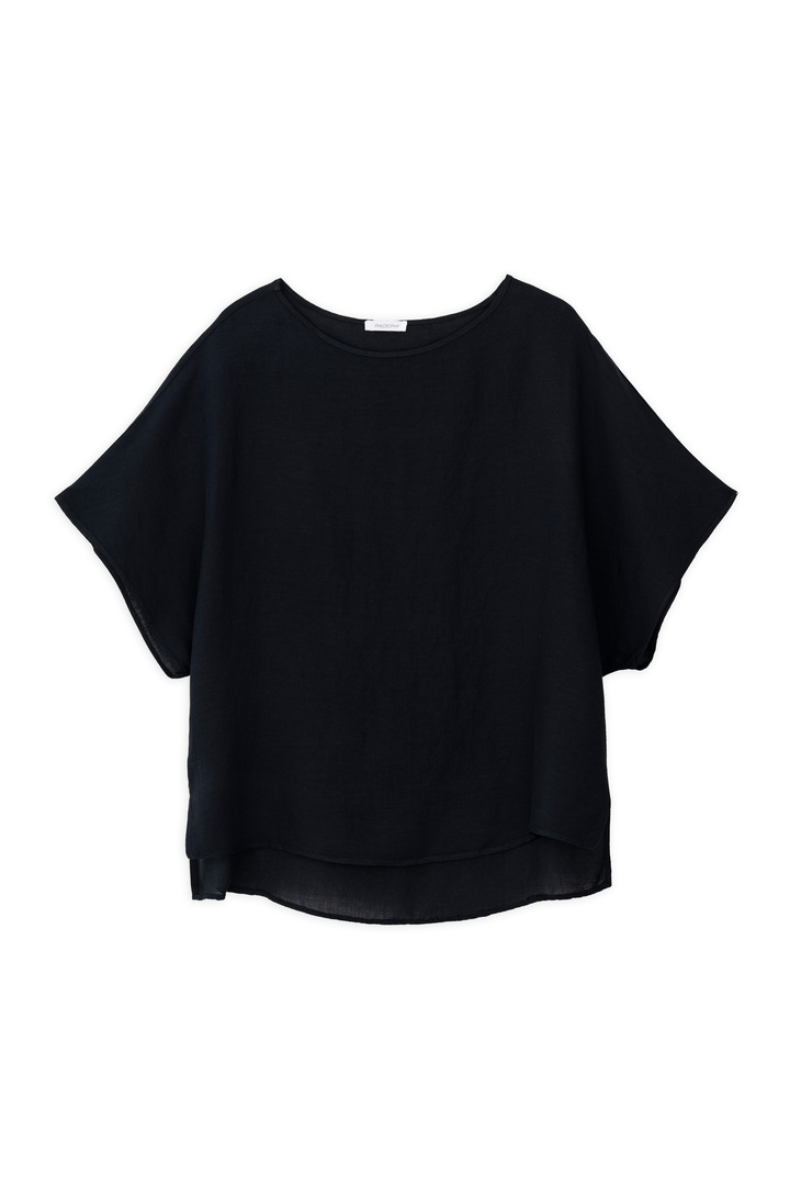 GAUZE OVERSIZED BLOUSE BLACK
