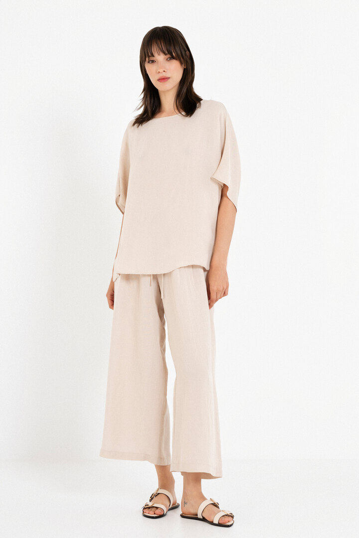 GAUZE OVERSIZED BLOUSE LIGHT BEIGE