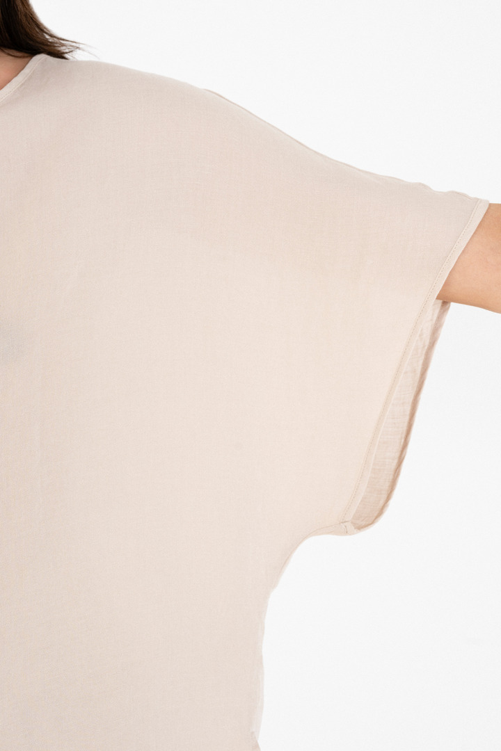 GAUZE OVERSIZED BLOUSE LIGHT BEIGE