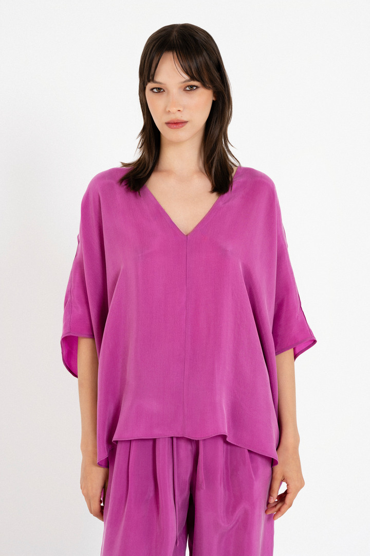CUPRO OVERSIZED BLOUSE PINK