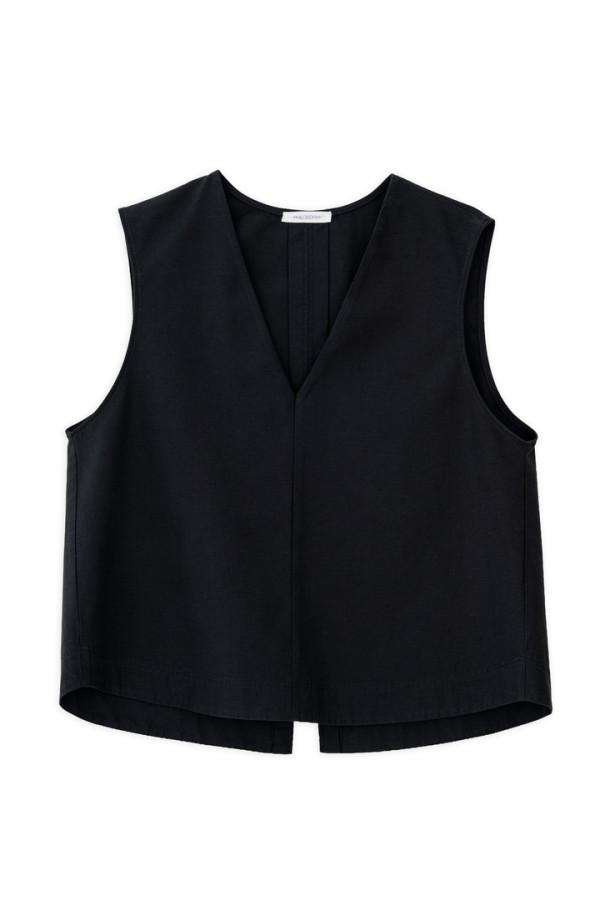 COTTOΝ LYOCELL CROPPED TOP BLACK