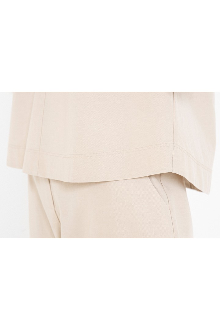 COTTOΝ LYOCELL CROPPED TOP LIGHT BEIGE