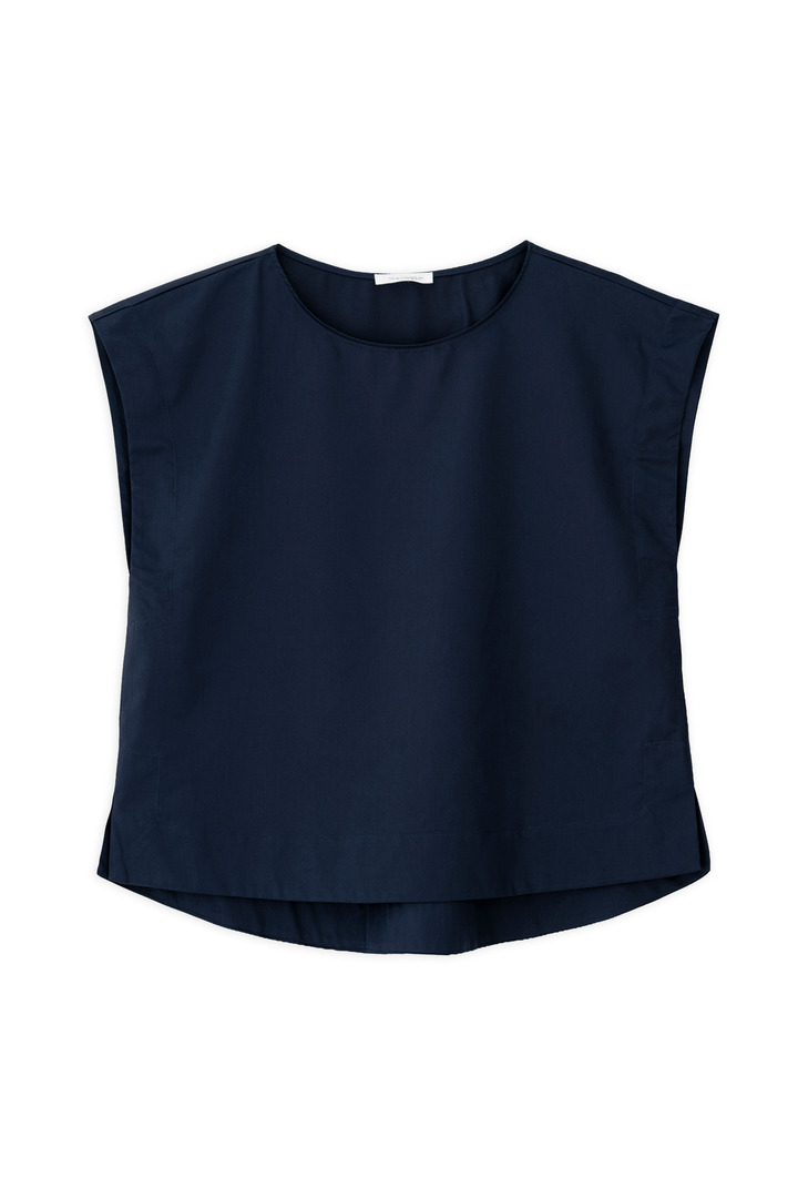 POPLIN LOOSE TOP DARK BLUE