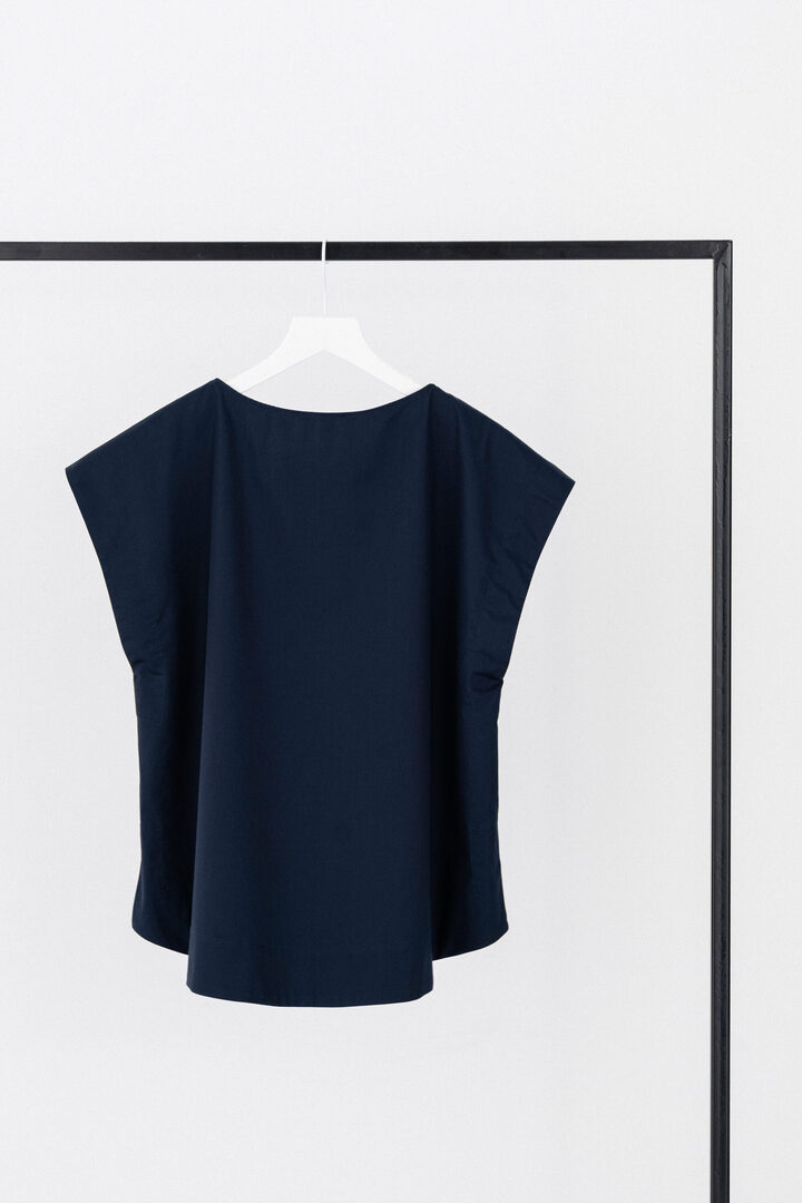 POPLIN LOOSE TOP DARK BLUE