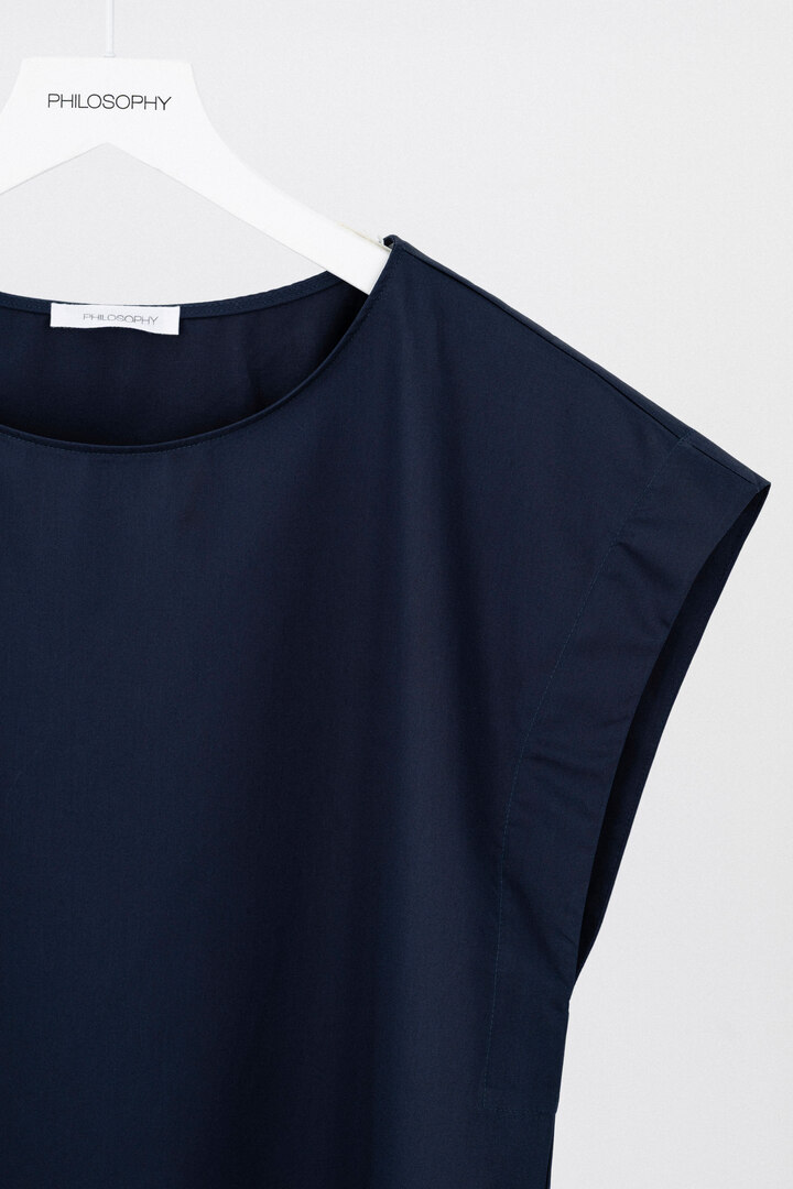 POPLIN LOOSE TOP DARK BLUE