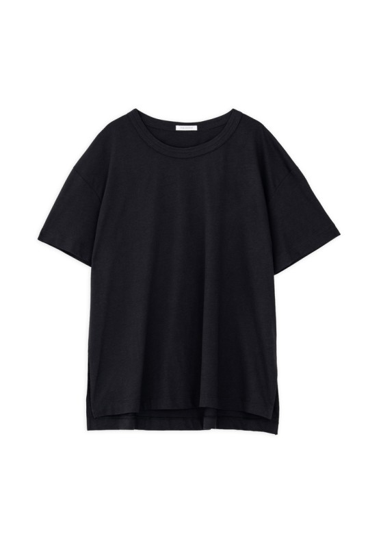 ORGANIC JERSEY OVERSIZED LONG T-SHIRT BLACK