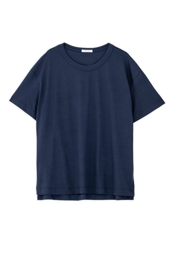 ORGANIC JERSEY OVERSIZED LONG T-SHIRT DARK BLUE