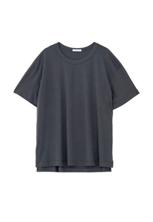 ORGANIC JERSEY OVERSIZED LONG T-SHIRT GRAPHITE