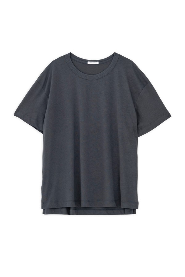 ORGANIC JERSEY OVERSIZED LONG T-SHIRT GRAPHITE