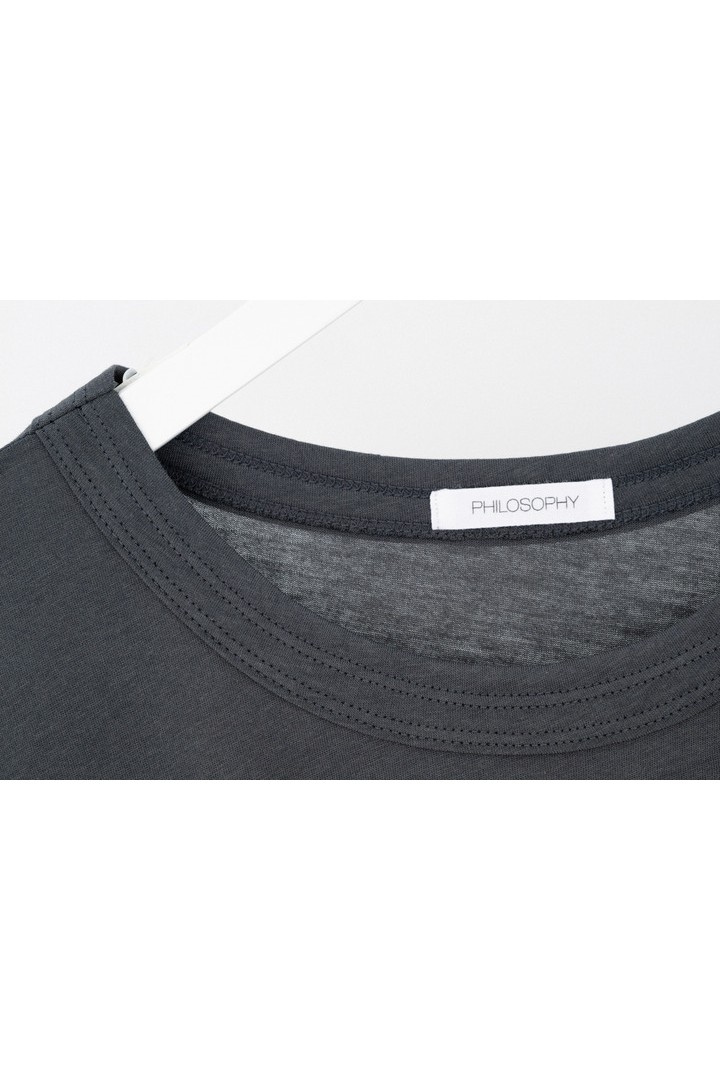 ORGANIC JERSEY OVERSIZED LONG T-SHIRT GRAPHITE