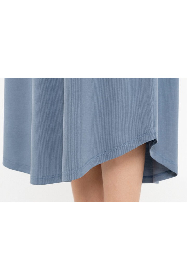 RIB LOOSE DRESS DUSTY BLUE