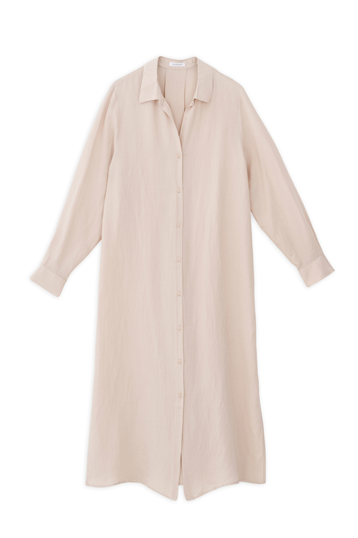 GAUZE SHIRTDRESS LIGHT BEIGE