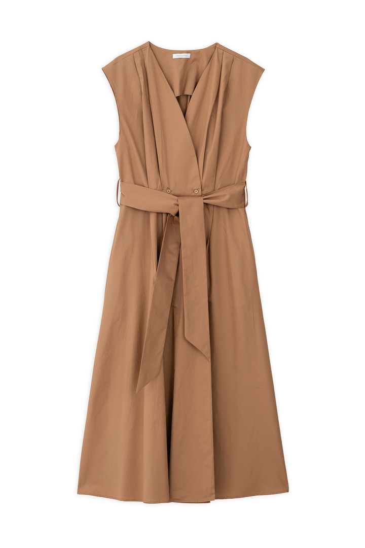 POPLIN WRAP DRESS CAMEL