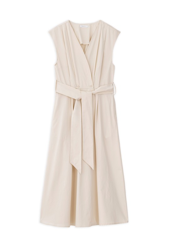 POPLIN WRAP DRESS CREAM