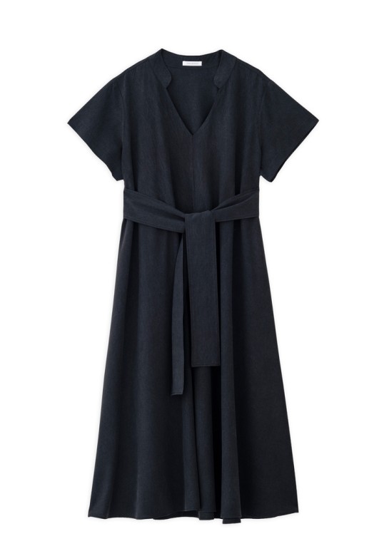 WASHED TENCEL DRESS OFF BLACK