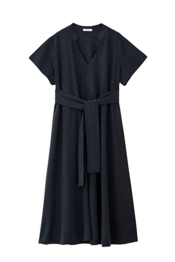 WASHED TENCEL DRESS OFF BLACK