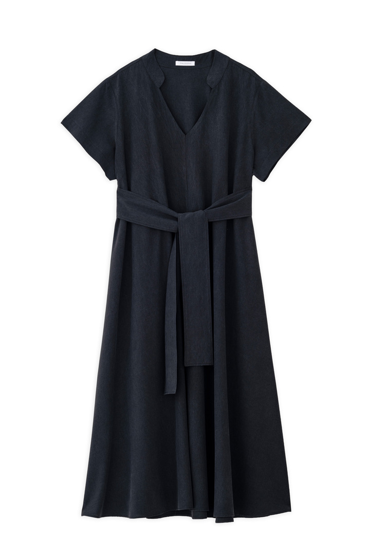 WASHED TENCEL DRESS OFF BLACK