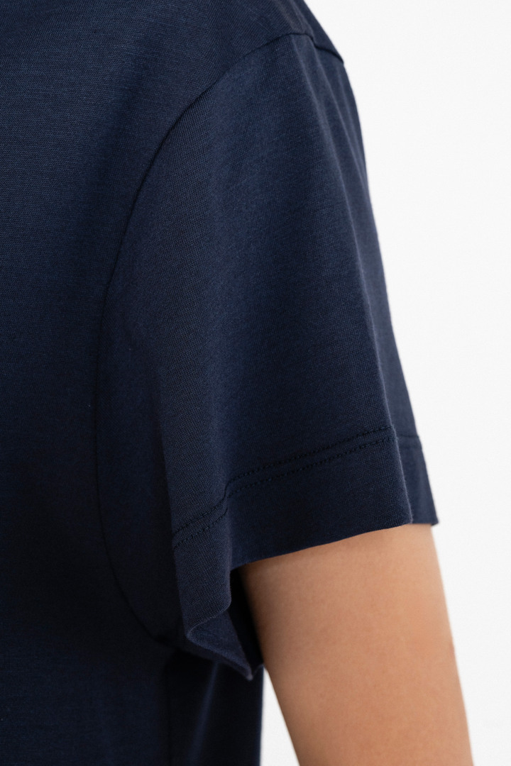 ORGANIC JERSEY SHORT SLEEVE DRESS DARK BLUE