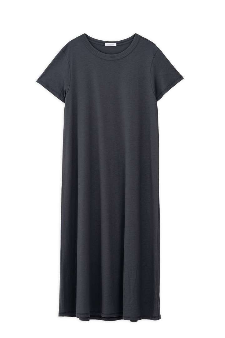ORGANIC JERSEY SHORT SLEEVE DRESS GRAPHITE