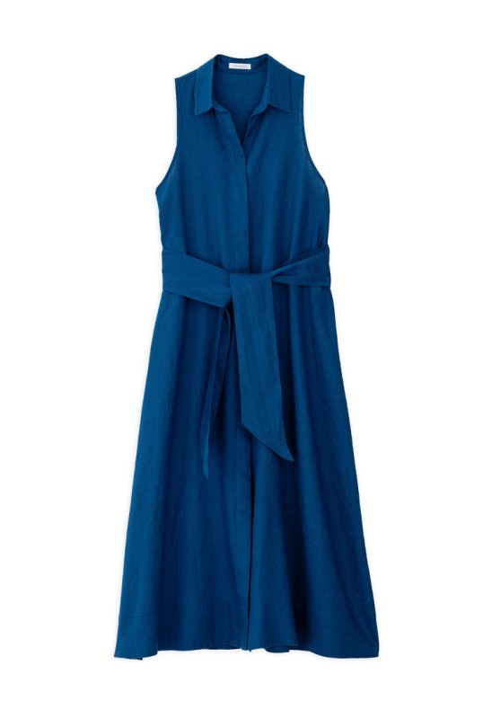 LINEN SHIRTDRESS BLUE