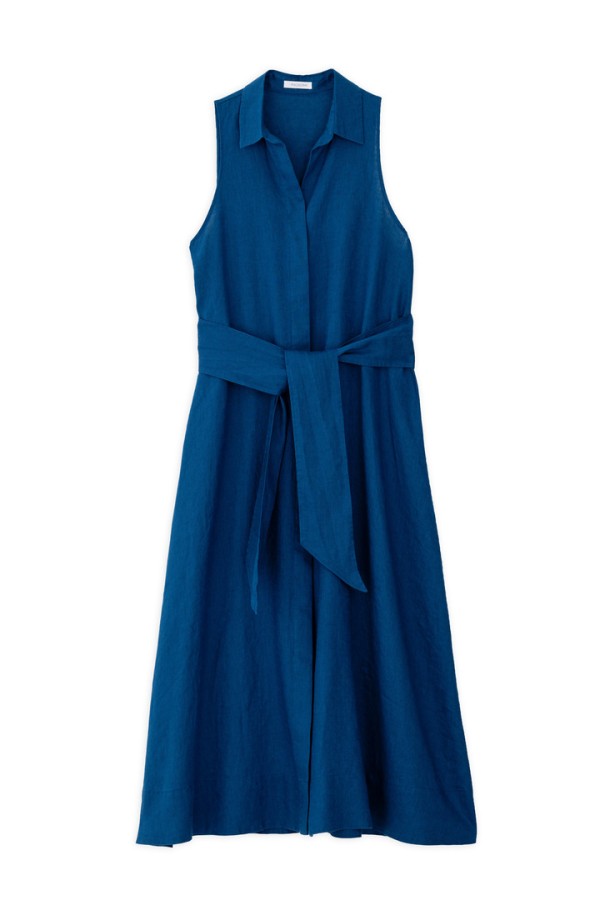 LINEN SHIRTDRESS BLUE
