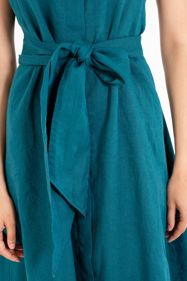 LINEN SHIRTDRESS EMERALD