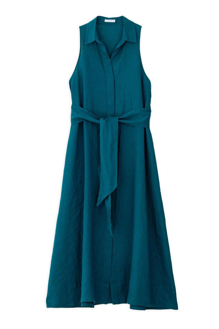 LINEN SHIRTDRESS EMERALD