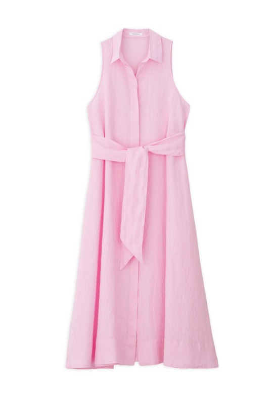 LINEN SHIRTDRESS PINK
