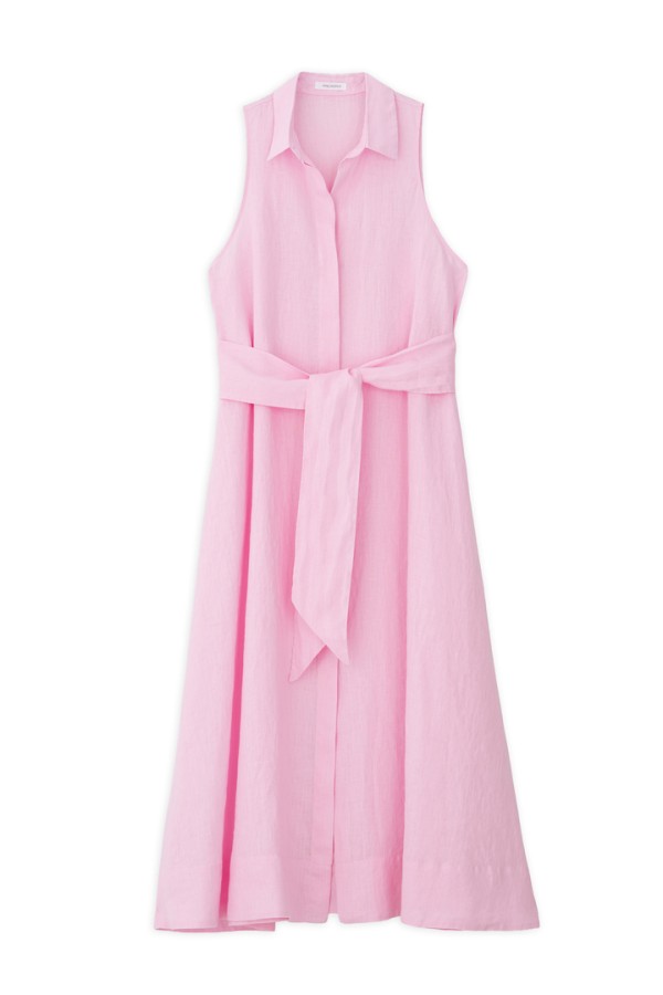 LINEN SHIRTDRESS PINK