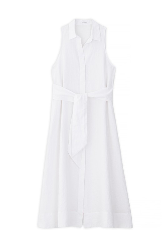 LINEN SHIRTDRESS WHITE