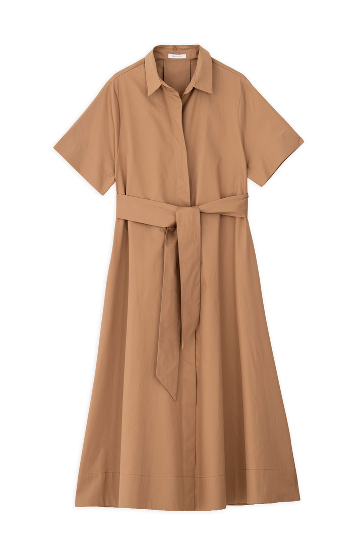 POPLIN SHIRTDRESS CAMEL
