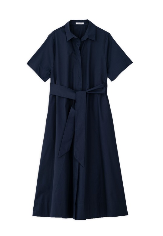 POPLIN SHIRTDRESS DARK BLUE